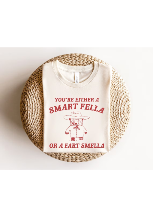 Are You A Smart Fella Or Fart Smella? Retro Cartoon T Shirt, Weird T Shirt, Meme T Shirt, Trash Panda T Shirt, Unisex