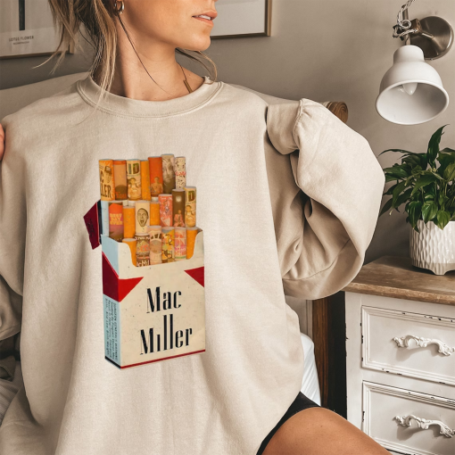 Vintage Mac Millers Shirt,Mac Millers Pack Of Cigarettes Crewneck Sweatshirt,Self Care Shirt,Swimming Shirt,Mac Fan Gift,Vintage Rap Tee.