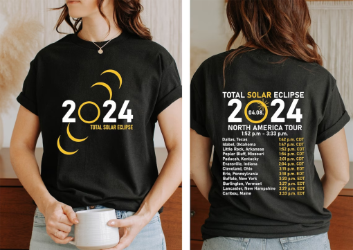 Total Solar Eclipse 2024 Shirt, Double-Sided Shirt, April 8th 2024 Shirt, Eclipse Event 2024 Shirt, Celestial Shirt, Gift for Eclipse Lover