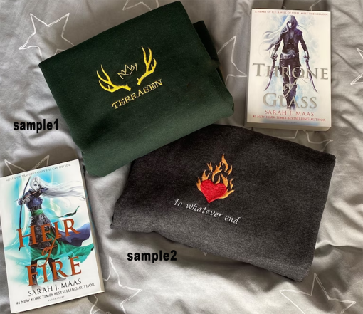 Throne of glass embroidered sweatshirts