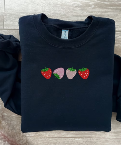 EMBROIDERED Strawberry Sweatshirt, Cozy Chic Stlye, Personalized…