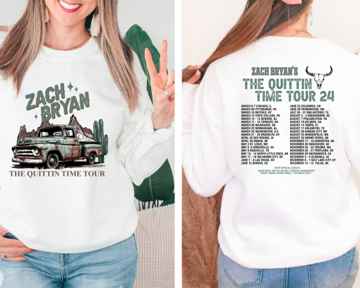 Zach Bryan The Quittin Time Tour 2024 Sweatshirt, Country Music Singer, Zach Bryan Merch,Zach Bryan Fan Sweater,The Quittin Time Tour Hoodie