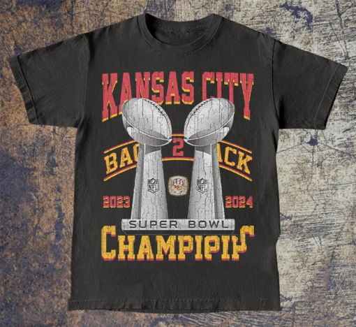 Kansas City Back2Back Champions Football Shirt, Vintage Distressed Style Kansas City Football shirt, Sunday Football, Unisex Tee