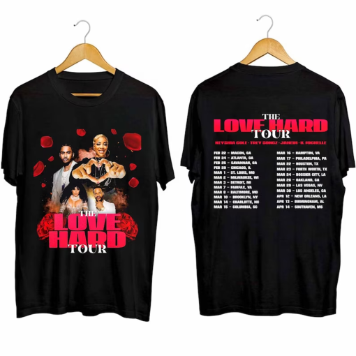 The Love Hard Tour 2024 Shirt, The Love Hard 2024 Concert Shirt, Keyshia Cole Trey Songz K. Michelle and Jaheim 2024 Love Hard Tour Shirt