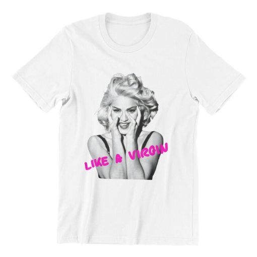 Madonna Like a Virgin Tshirt, Retro Pop Music Tee for 80s Fans, Vintage Inspired Shirt, Iconic Gift for Music Lovers and Madonna Enthusiasts