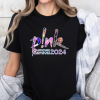 Pink T-shirt with abstract art