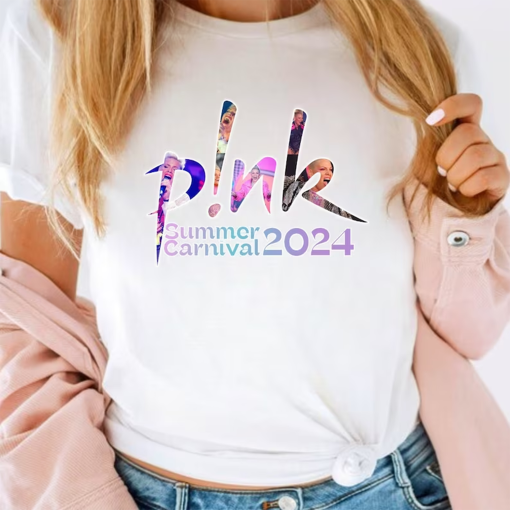 Pink concert tshirt. Personalised Summer Carnival 2024 Tour Tshirt. Concert t shirt Summer Carnival tour 2024. P!nk T-shirt. Trustfall album