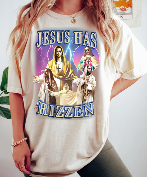 Jesus Has Rizzen Shirt, Vintage God Christian Unisex T-shirt, He Is Rizzen Sweatshirt, Funny Jesus Meme Hoodie, Christian Saying Shirt