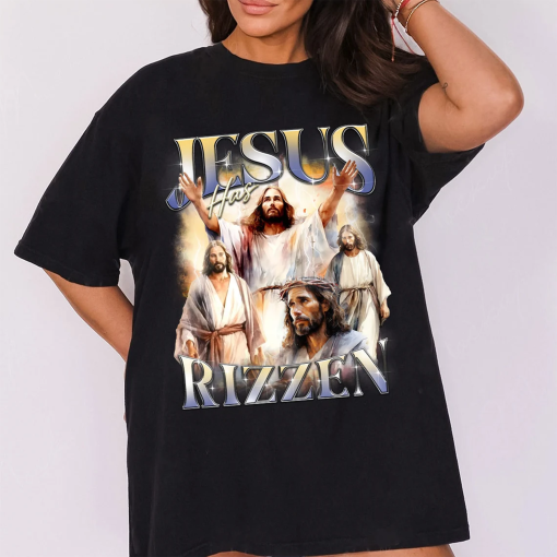 Jesus Has Rizzen Shirt, Vintage God Christian shirt, He Is Rizzen shirt, Funny Jesus Meme Shirt, Christian Saying Shirt, Bootleg Shirt