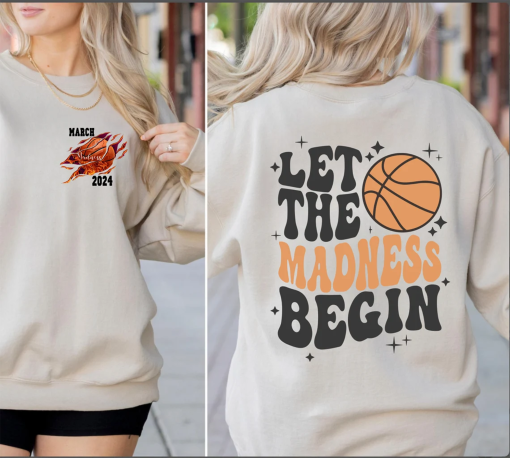 Let The Madness Begin Shirt, March 2024 Madness Shirt, Kids Basketball Shirt, Funny Basketball Shirt,College Basketball,Basketball Lover Tee