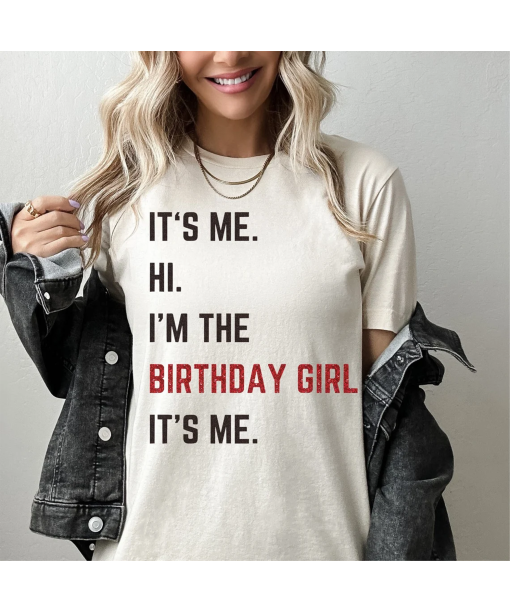 It’s Me Hi I’m The Birthday Girl Glitter T-shirt, Trendy Birthday Shirt, Glitter Birthday Shirt, Birthday shirt for girl, Gift