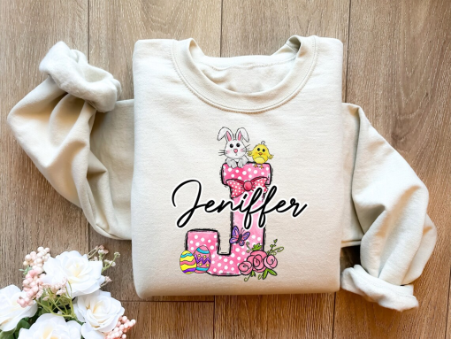 Family Easter Name Sweatshirt, Monogrammed Family Easter Shirt, Personalized Easter Family T-Shirt, Custom Easter Shirt With Name