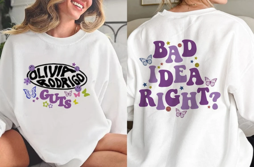 Olivia Rodrigo Guts Album Sweatshirt, Bad Idea Right Hoodie, Olivia Sour Tour, Vampire New Single, Drivers License Tee, Gift For Fans