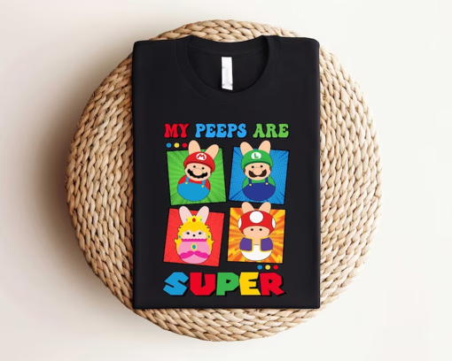 Super Mario Easter Shirt, My Peeps Are Super Shirt, Mario and Friends Shirt, Easter Kids Shirt, Cute Easter Shirt, Easter Gift For Toddler