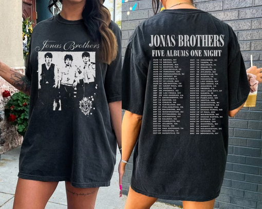 Jonas Brothers Vintage T-Shirt, Jonas Five Album One Night Tour Shirt, Jonas Brothers 2023 Tour Shirt, Jonas 90’s Tee, Comfort Colors Shirt