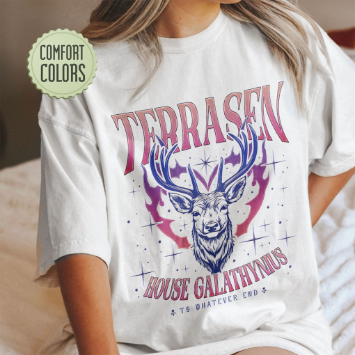 Terrasen Acotar Comfort Colors Shirt, Terrasen To Whatever End Fireheart Shirt, House Galathynius, Throne of Glass Merch