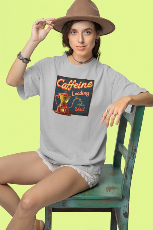 Caffeine Loading T-Shirt, Coffee Lover Gift Tee, Vintage Espresso Maker Design, Morning Brew Humor Shirt, Unique Barista Gift