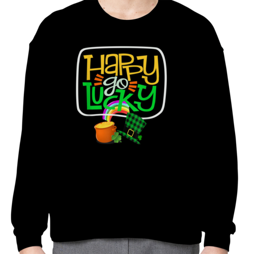 Cute Happy Day Go Clover Leprechaun Hat Pot Of Irish Lucky T-Shirt