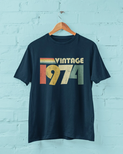 Vintage 1974 50th Birthday T Shirt 2024 retro fiftieth gift ideas