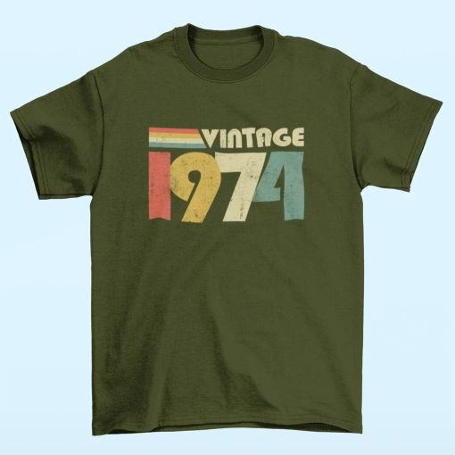 Vintage 1974 50th Birthday T Shirt 2024 retro fiftieth gift ideas