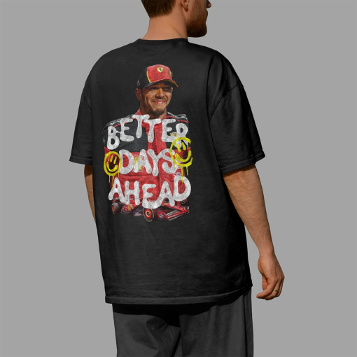 Comfort Colors F1 Lewis Hamilton Ferrari ‘Better Days Ahead’ Grunge Vintage Style Unisex T-shirt