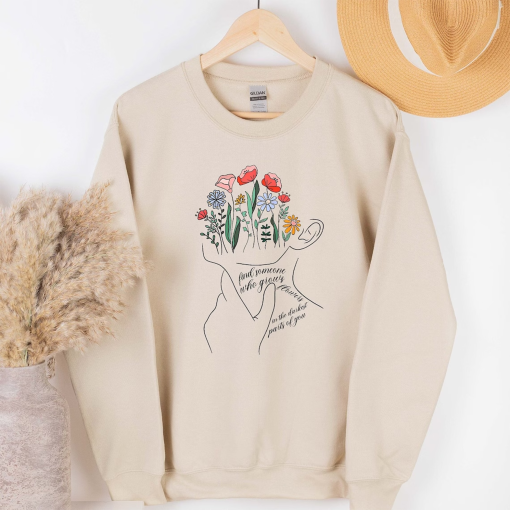 Zach Bryan Sweatshirt, Z.B Concert Gift, Find Someone Who Grows Flowers in the Darkest Parts of You, Country Music, American Heartbreak Tee