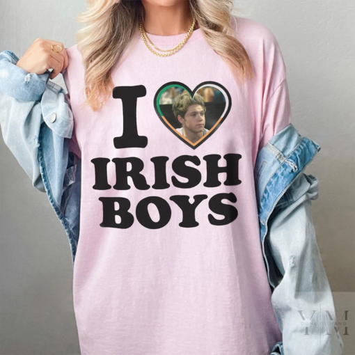 I Love Irish Boys Niall Horan Comfort Colors Shirt, 90s Trendy Slogan Girlfriend Birthday Present Niall Horan Shirt