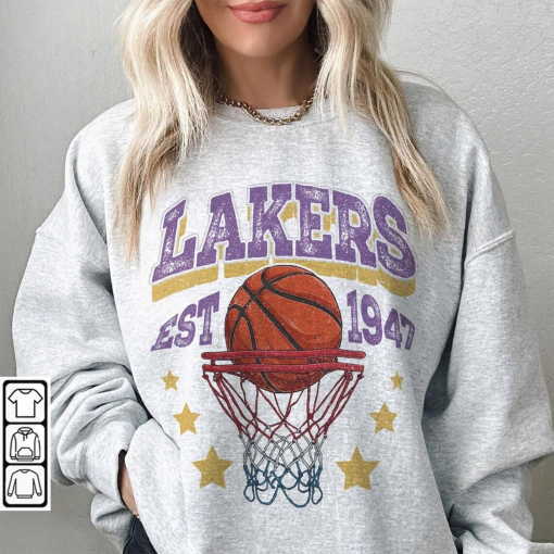 Los Angeles Basketball Sweatshirt, Los Angeles Crewneck, Los Angeles Gift, Los Angeles Hoodie, Los Angeles LA Sweatshirt, Los Angeles LA