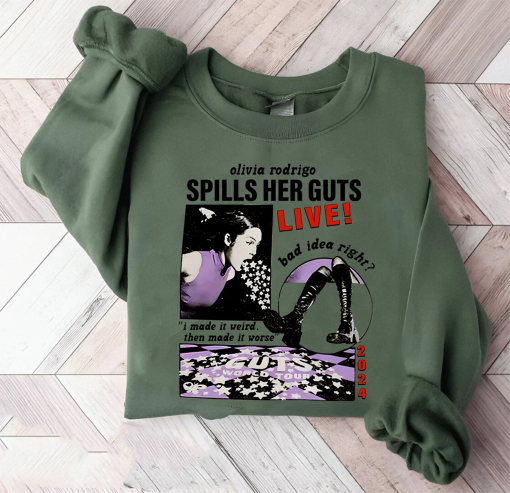 Olivia Rodrigo Guts Tour 2024 Sweatshirt, Olivia Rodrigo Bootleg Rap Tee, Olivia Rodrigo T-Shirt Hoodie, Guts Tour 2024 Shirt Sweatshirt