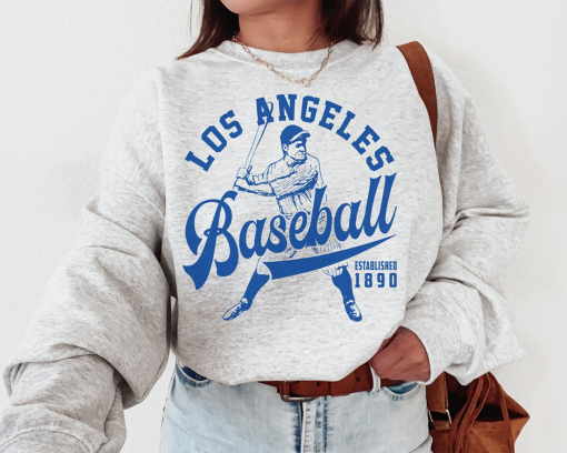 Vintage Los Angeles Dodger Crewneck Sweatshirt / TShirt, Dodgers EST 1890 Shirt, Los Angeles Baseball, Retro Dodgers Shirt, Los Angeles 1890