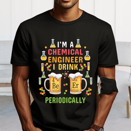 Chemical Engineer Beer Tee – Lab Bottle Design – Science Humor T-Shirt – Gift for Chemists – Science and Beer Lovers Shirt