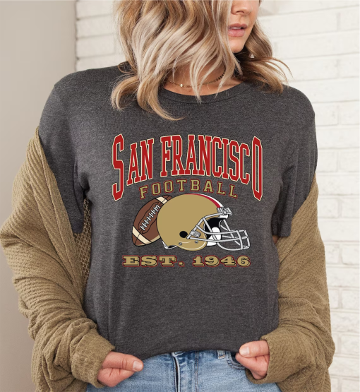 San Francisco Football Tshirt, Football Crewneck Shirt for San Francisco Fan, Sunday Football Shirts