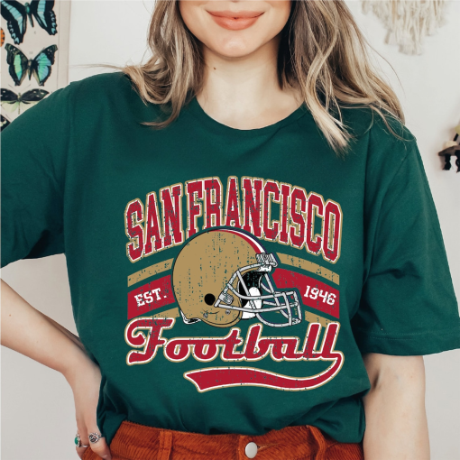 San Francisco Football Shirt, Vintage Style Football T shirt, San Francisco Fan Gift Tee