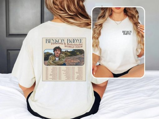 Benson Boone Shirt – Beautiful Things Tshirt – Fireworks and Rollerblades Tour – 2024 Tour Shirt