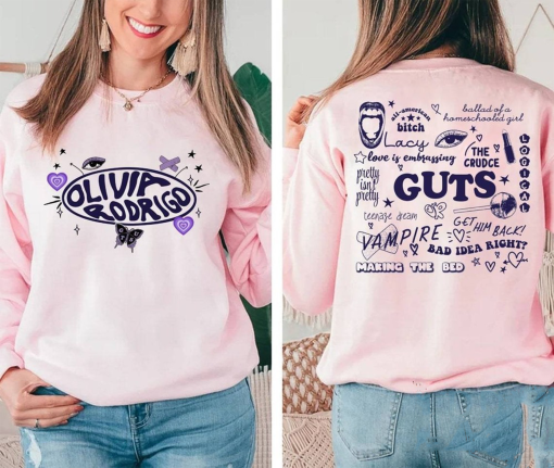 Olivia Rodrigo Guts Tour Tracklist Shirt, Olivia Rodrigo Merch