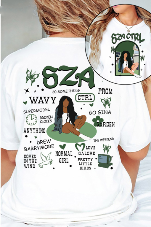 SZA Ctrl Album Two Sides T Shirt