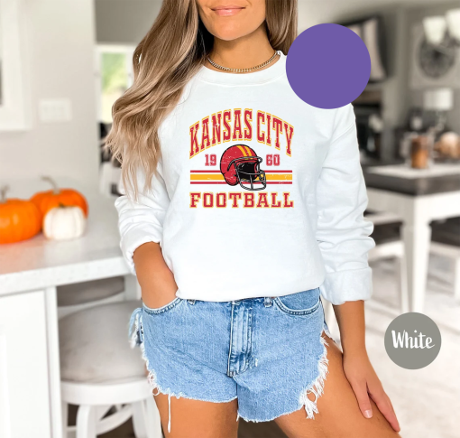 Vintage Style Kansas City Football Sweatshirt and Hoodie, Kansas City Football Sweatshirt, Unisex Womens Mens Kansas City Shirt Gift SF-04