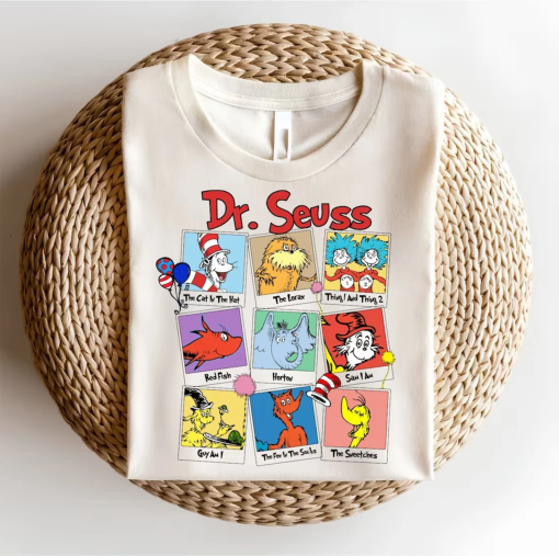 Read Across America Cartoon Characters Sweatshirt | Read Across America Shirt | Cat In The Hat Tee | Horton Tee | Dr.Suess Book Tee