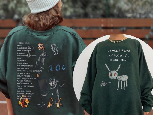 Drake For All The Dogs Album shirt, Drake Nicki Vintage 90s Y2K Sweatshirt, Unisex Hoodie, Rap Music Shirt 2 Sides,