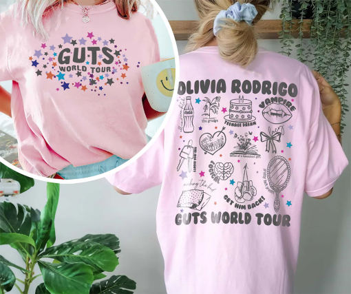 Olivia Guts Tour 2024 shirt, Olivia Rodrigo Guts Png, Olivia Track List Aesthetic Merch, Olivia New Album Guts shirt