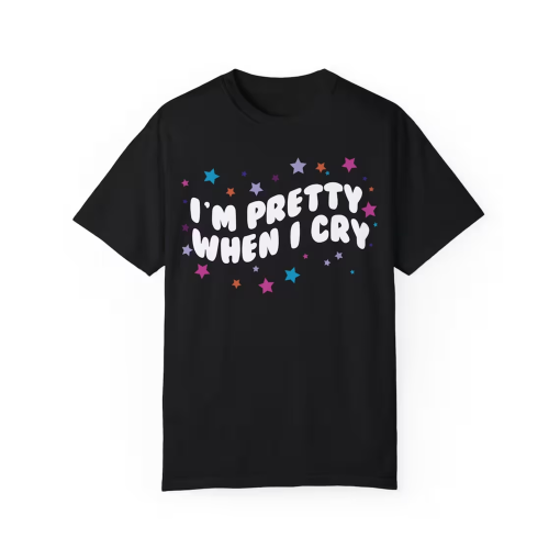 COMFORT COLORS – I’m Pretty When I Cry Olivia Guts Tour Aesthetic Tshirt, Guts Tee, Olivia Rodrigo Merch, Teenage Girl Gifts