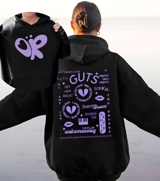 Olivia Guts Tour Track List Aesthetic Sweatshirt, Olivia Rodrigo Guts Shirt, Album Tracklist Tee, Olivia Rodrigo Merch, Teenager Girl Gifts