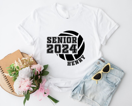 Volleyball Senior Night Shirt, Volleyball T-Shirts, Volleyball Support T-Shirts, Custom Senior 2024 Sport T-Shirts, Volleyball Gifts