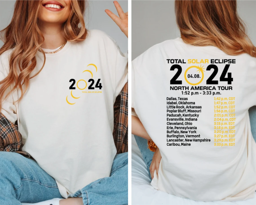 Total Solar Eclipse 2024 Shirt, Double-Sided Shirt, Eclipse Event 2024 Shirt, Gift For Eclipse Lover, April 8th 2024 Shirt, Celestial Tee