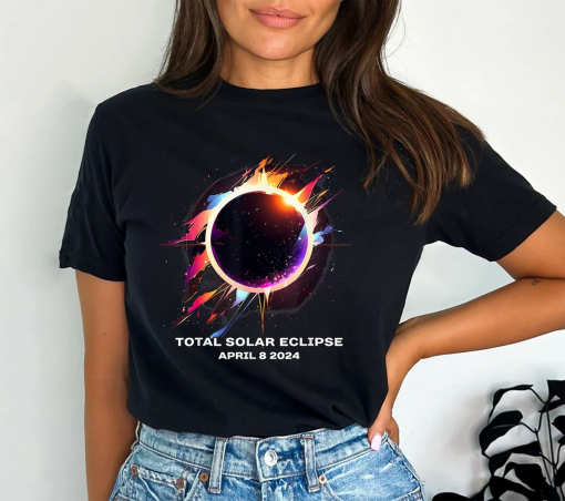 Total Solar Eclipse April 8 2024 Shirt, Spring America Eclipse Souvenir Shirt, Eclipse Event 2024 Shirt, Astronomy Lover Gift, Celestial Tee