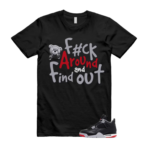 4 Bred Reimagined Black Cement Grey Varsity Red Summit White Retro T Shirt Match FCK