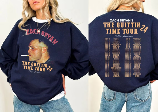 Zach 2024 Tour Shirt, The Quittin Time 2024 Tour Shirt,Graphic Bryan’s shirt, Bryan Tracklist 2side tshirt, Zach Bryan Sweatshirt