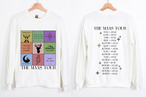 The Maas Tour Front and Back Sweatshirt,ACOTAR Shirt, Crescent City Hoodie, Throne Of Glass Tee, SJM Lover Shirt, Sarah J Maas Tee, ToG Tee