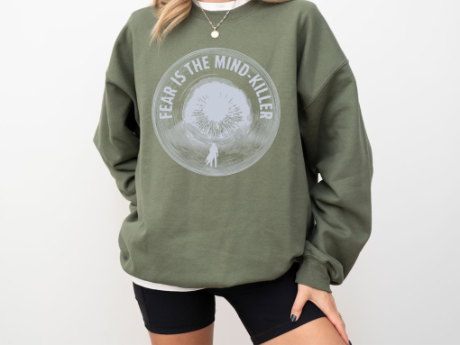 Dune Fear Is The Mind Killer Sweatshirt – Dune Arrakis Sweater, Dune Sandworm Sweatshirt, Dune Fear Shirt, Dune Book Hoodie, Dune Slogan Tee