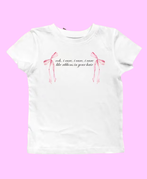 Olivia Lacy Ribbons Coquette Baby Tee | Coquette Aesthetic Shirt, Y2k Shirt, 90s tshirt, Olivia Rodrigo Shirt, GUTS Merch Tee Shirt